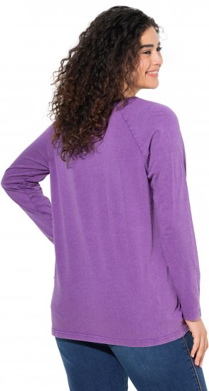 Ulla Popken Dream Rhinestone Lettering Long Sleeve Tee Light Plum - Koszulki z nadrukiem dla kobiet - 