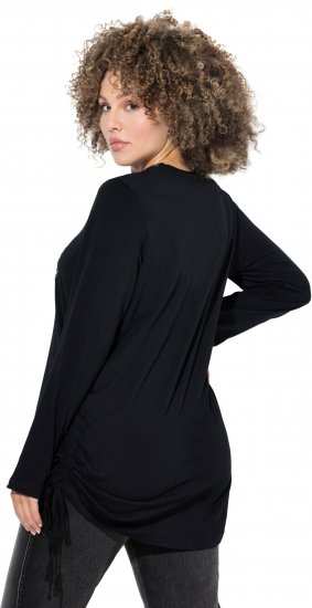 Ulla Popken Your Story Sequined Long Sleeve Tunic Tee Black - Koszulki z nadrukiem dla kobiet - 