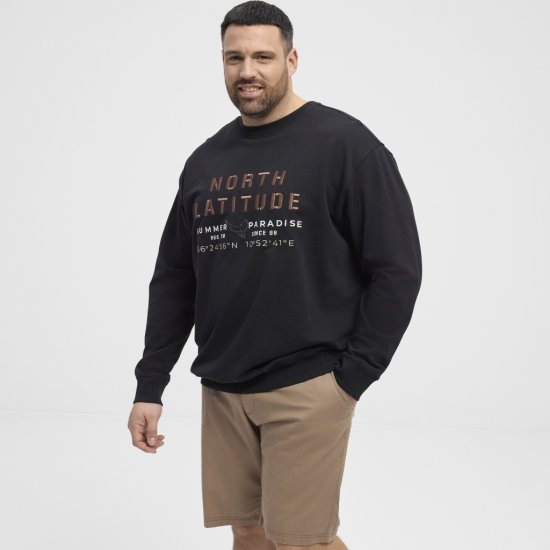 North Latitude Sweatshirt Black TALL - ODZIEŻ MĘSKA MT-6XLT - WYSOKIE-rozmiary
