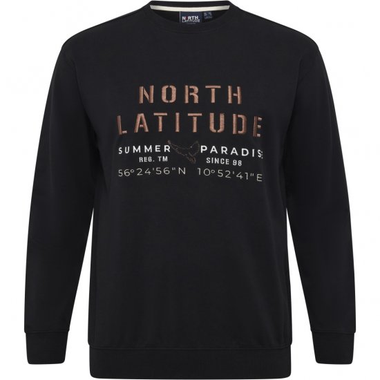 North Latitude Sweatshirt Black TALL - ODZIEŻ MĘSKA MT-6XLT - WYSOKIE-rozmiary
