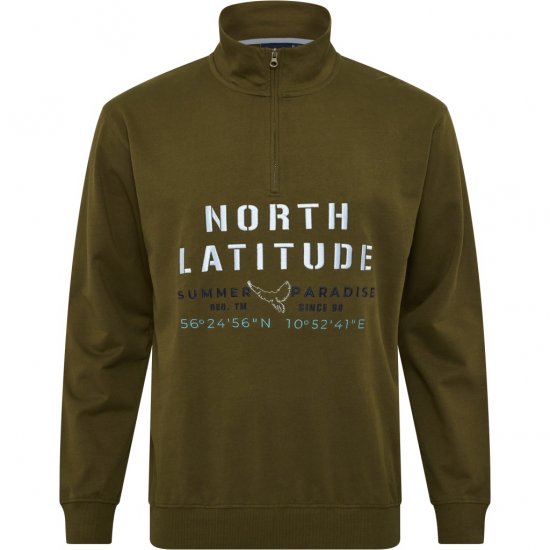 North Latitude Sweatshirt Half-Zip Green - Bluzy & Bluzy z kapturem - Bluzy & Bluzy z kapturem 2XL-12XL