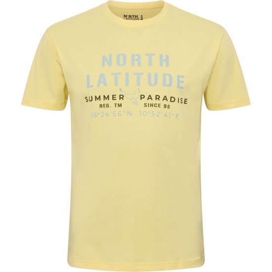 North Latitude T-Shirt Printed Short Sleeve Yellow - Koszulki - T-shirty meskie Duże Rozmiary - 2XL-14XL