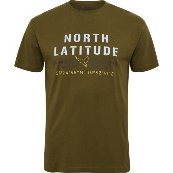 North Latitude T-Shirt Printed Short Sleeve Green - Koszulki - T-shirty meskie Duże Rozmiary - 2XL-14XL