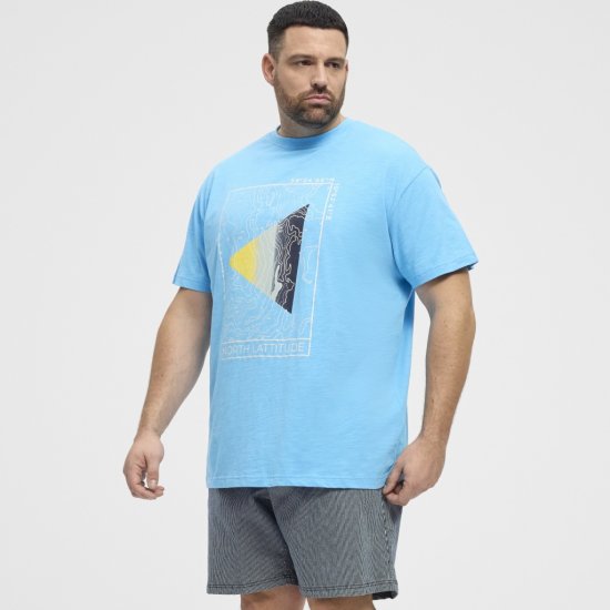 North Latitude T-Shirt Printed Turquoise - Koszulki - T-shirty meskie Duże Rozmiary - 2XL-14XL