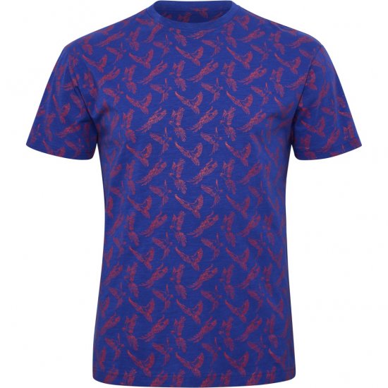 North Latitude T-Shirt Printed Allover Blue - Koszulki - T-shirty meskie Duże Rozmiary - 2XL-14XL
