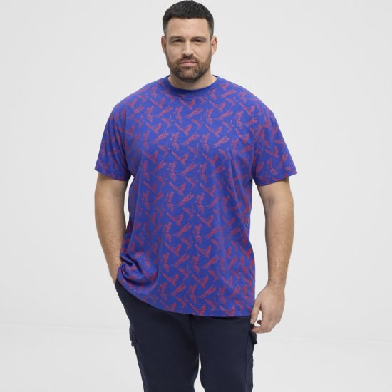 North Latitude T-Shirt Printed Allover Blue - Koszulki - T-shirty meskie Duże Rozmiary - 2XL-14XL
