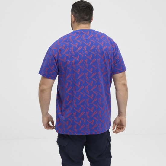 North Latitude T-Shirt Printed Allover Blue - Koszulki - T-shirty meskie Duże Rozmiary - 2XL-14XL
