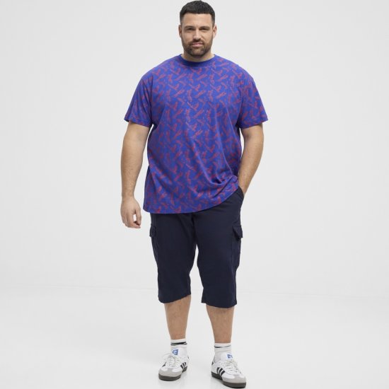 North Latitude T-Shirt Printed Allover Blue - Koszulki - T-shirty meskie Duże Rozmiary - 2XL-14XL