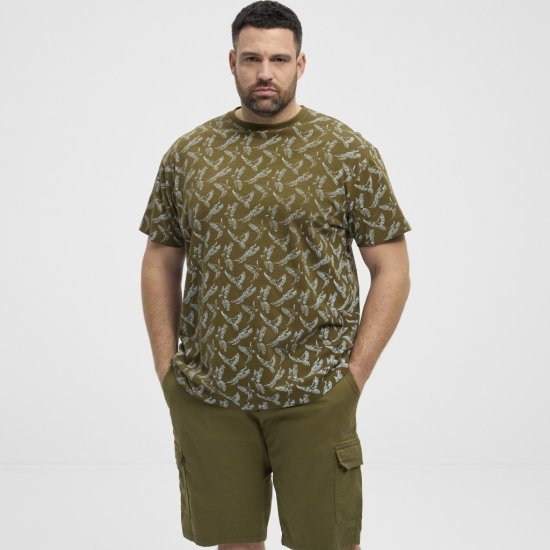 North Latitude T-shirt Allover Printed Green - Koszulki - T-shirty meskie Duże Rozmiary - 2XL-14XL