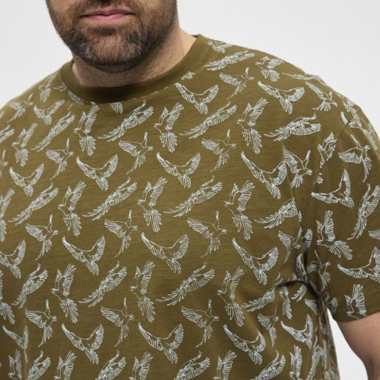 North Latitude T-shirt Allover Printed Green - Koszulki - T-shirty meskie Duże Rozmiary - 2XL-14XL