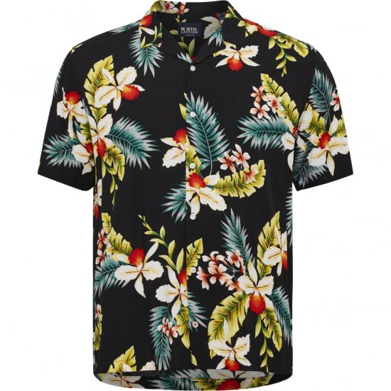 North Latitude Shirt Short Sleeve Printed Allover Black - Koszule - Koszule 2XL-10XL