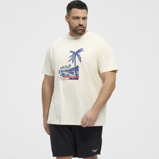 North Latitude T-Shirt Printed Off-White - Koszulki - T-shirty meskie Duże Rozmiary - 2XL-14XL