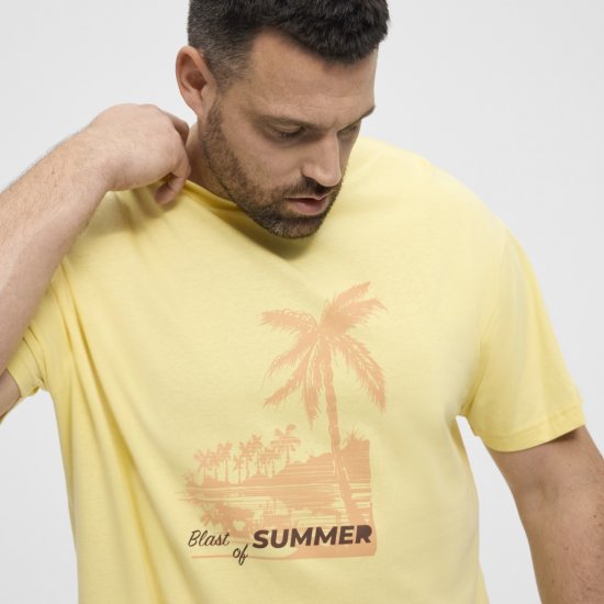 North Latitude T-Shirt Printed Yellow - Koszulki - T-shirty meskie Duże Rozmiary - 2XL-14XL