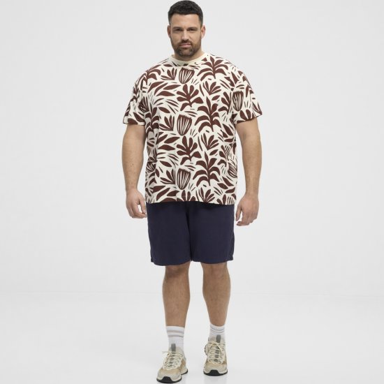 North Latitude T-Shirt Printed Allover Bordeaux - Koszulki - T-shirty meskie Duże Rozmiary - 2XL-14XL