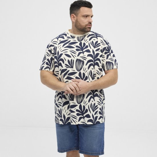 North Latitude T-shirt Allover Printed Navy - Koszulki - T-shirty meskie Duże Rozmiary - 2XL-14XL