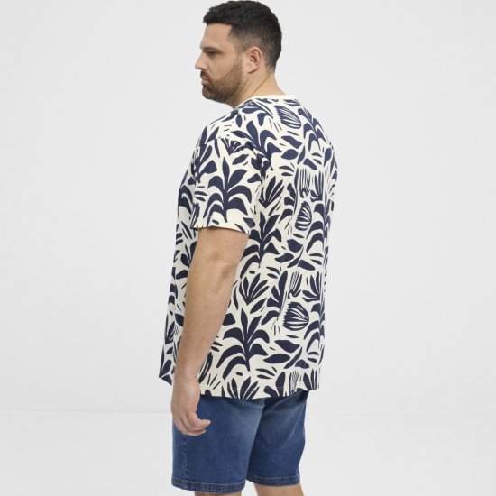 North Latitude T-shirt Allover Printed Navy - Koszulki - T-shirty meskie Duże Rozmiary - 2XL-14XL