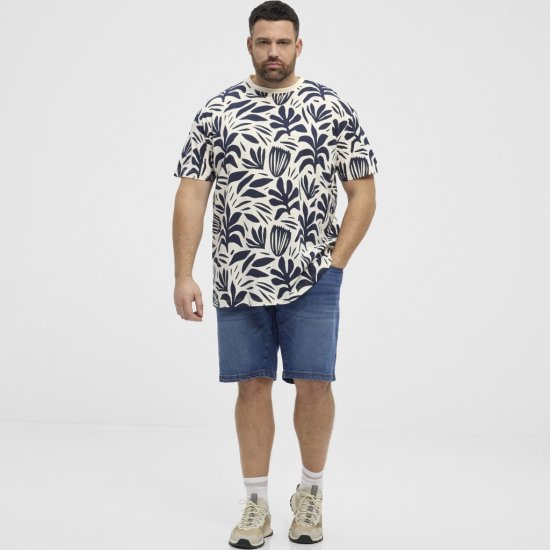 North Latitude T-shirt Allover Printed Navy - Koszulki - T-shirty meskie Duże Rozmiary - 2XL-14XL