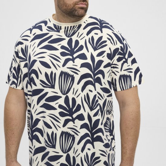North Latitude T-shirt Allover Printed Navy - Koszulki - T-shirty meskie Duże Rozmiary - 2XL-14XL