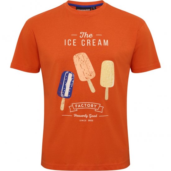 North Latitude T-Shirt Ice Cream Orange - Koszulki - T-shirty meskie Duże Rozmiary - 2XL-14XL