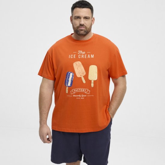 North Latitude T-Shirt Ice Cream Orange - Koszulki - T-shirty meskie Duże Rozmiary - 2XL-14XL