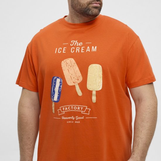 North Latitude T-Shirt Ice Cream Orange - Koszulki - T-shirty meskie Duże Rozmiary - 2XL-14XL