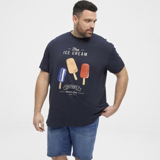 North Latitude T-Shirt Ice Cream Navy - Koszulki - T-shirty meskie Duże Rozmiary - 2XL-14XL