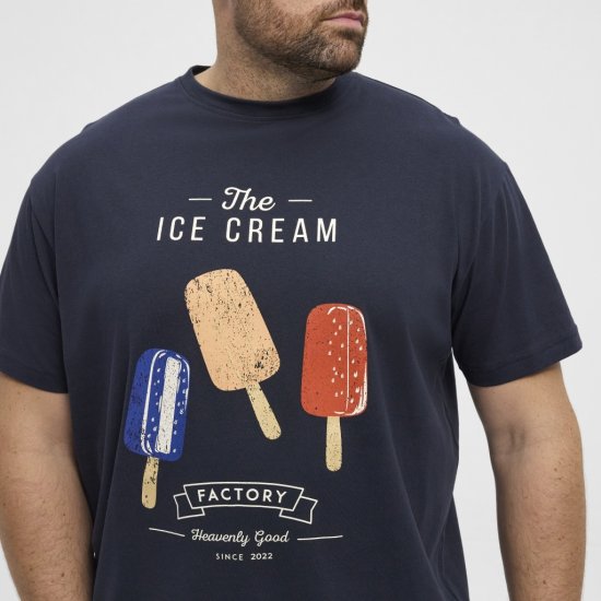 North Latitude T-Shirt Ice Cream Navy - Koszulki - T-shirty meskie Duże Rozmiary - 2XL-14XL