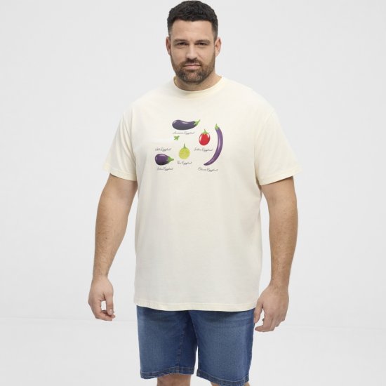 North Latitude T-Shirt Eggplant Off-White - Koszulki - T-shirty meskie Duże Rozmiary - 2XL-14XL