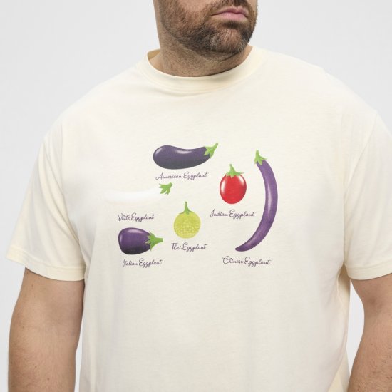 North Latitude T-Shirt Eggplant Off-White - Koszulki - T-shirty meskie Duże Rozmiary - 2XL-14XL