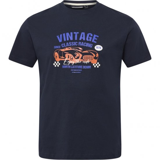 North Latitude T-Shirt Classic Racing Navy - Koszulki - T-shirty meskie Duże Rozmiary - 2XL-14XL