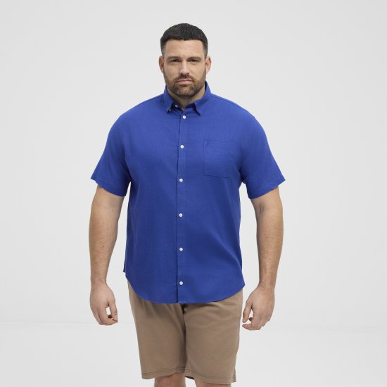 North Latitude Shirt Short Sleeve TALL Blue - ODZIEŻ MĘSKA MT-6XLT - WYSOKIE-rozmiary