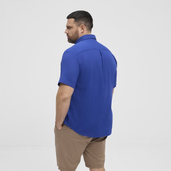 North Latitude Shirt Linen Cotton Short Sleeve Blue - Koszule - Koszule 2XL-10XL