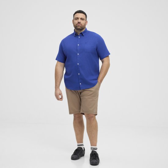 North Latitude Shirt Linen Cotton Short Sleeve Blue - Koszule - Koszule 2XL-10XL
