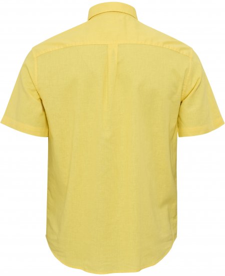 North Latitude Shirt Linen Cotton Short Sleeve TALL Yellow - ODZIEŻ MĘSKA MT-6XLT - WYSOKIE-rozmiary
