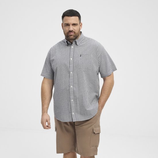 North Latitude Shirt Short Sleeve Checked Grey - Koszule - Koszule 2XL-10XL