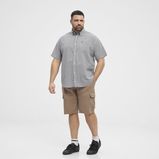 North Latitude Shirt Short Sleeve Checked Grey - Koszule - Koszule 2XL-10XL