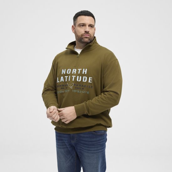 North Latitude Sweatshirt Half-Zip Green - Bluzy & bluzy z kapturem - Bluzy & Bluzy z kapturem 2XL-12XL
