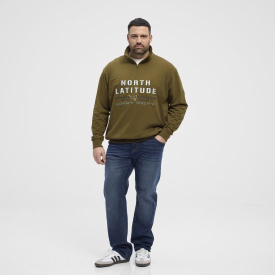 North Latitude Sweatshirt Half-Zip Green - Bluzy & bluzy z kapturem - Bluzy & Bluzy z kapturem 2XL-12XL