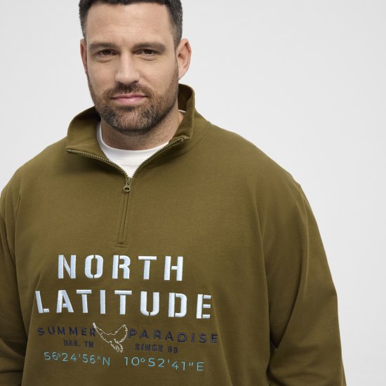 North Latitude Sweatshirt Half-Zip Green - Bluzy & bluzy z kapturem - Bluzy & Bluzy z kapturem 2XL-12XL