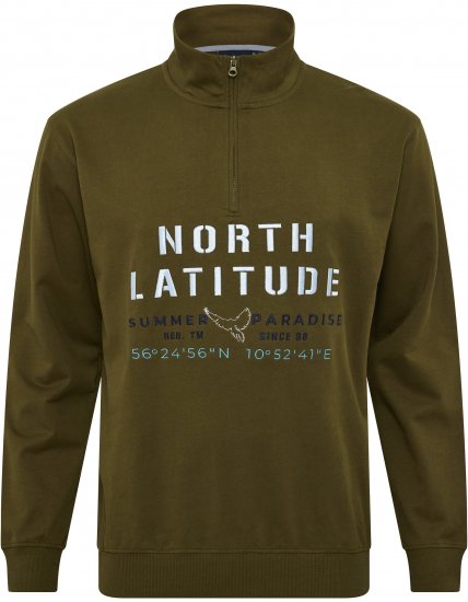 North Latitude Sweatshirt Half-Zip Green - Bluzy & bluzy z kapturem - Bluzy & Bluzy z kapturem 2XL-12XL