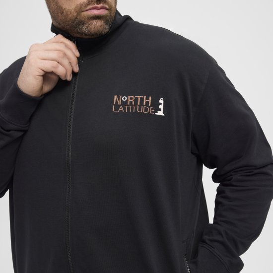 North Latitude Sweatshirt Cardigan Black - Bluzy & bluzy z kapturem - Bluzy & Bluzy z kapturem 2XL-12XL