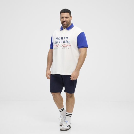 North Latitude Polo Short Sleeve Blue And White - Koszulki polo - Koszulki Polo 2XL-8XL