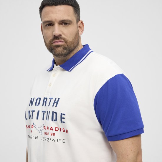North Latitude Polo Short Sleeve Blue And White - Koszulki polo - Koszulki Polo 2XL-8XL