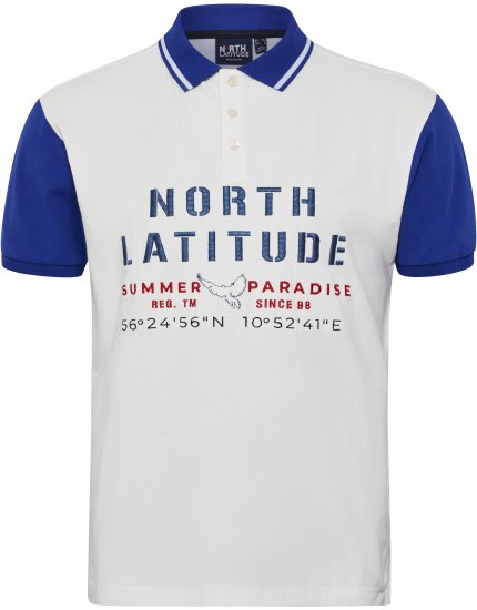 North Latitude Polo Short Sleeve Blue And White TALL - ODZIEŻ MĘSKA MT-6XLT - WYSOKIE-rozmiary