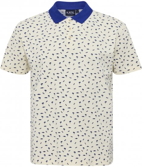 North Latitude Polo Pique Printed Off-White - Koszulki polo - Koszulki Polo 2XL-8XL