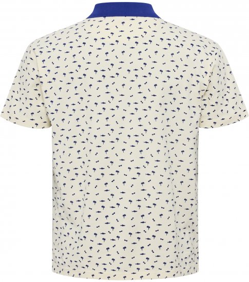 North Latitude Polo Pique Printed Off-White TALL - ODZIEŻ MĘSKA MT-6XLT - WYSOKIE-rozmiary