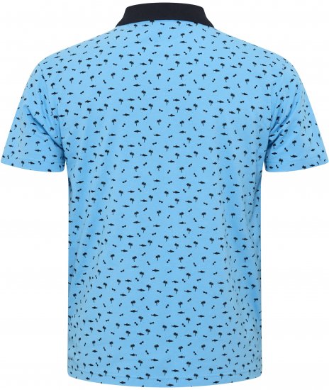 North Latitude Polo Pique Printed Turquoise TALL - ODZIEŻ MĘSKA MT-6XLT - WYSOKIE-rozmiary