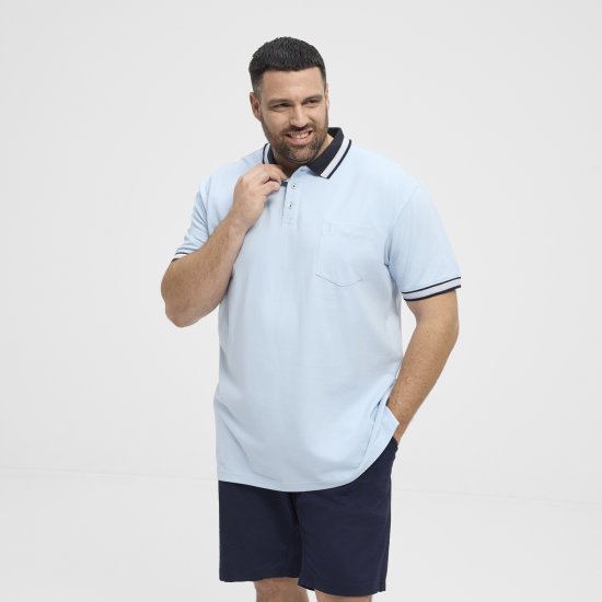 North Latitude Polo Pique Short Sleeve Light Blue - Koszulki polo - Koszulki Polo 2XL-8XL
