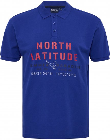North Latitude Polo Pique Print Short Sleeve Cobalt Blue - Koszulki polo - Koszulki Polo 2XL-8XL