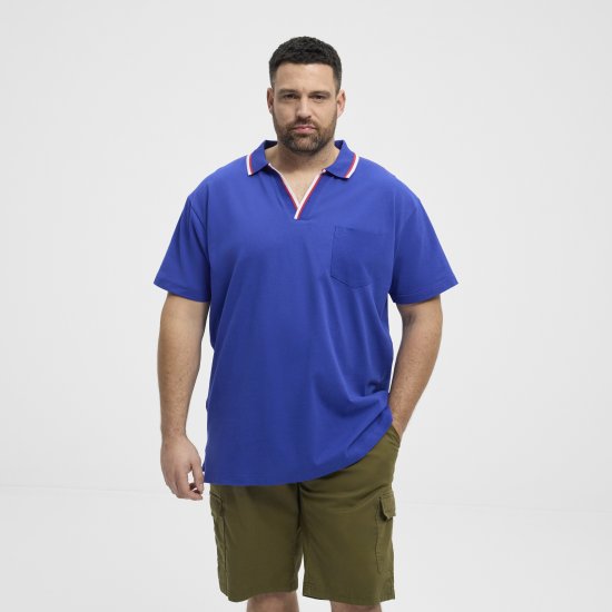 North Latitude Polo Pique V-Neck Blue - Koszulki polo - Koszulki Polo 2XL-8XL